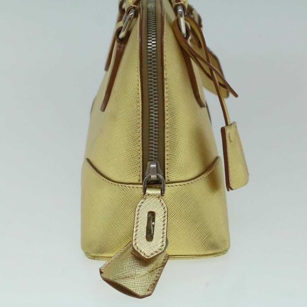 Prada Promenade Bag Saffiano Leather Gold Leather Handbag (Pre-Owned) - Picture 3 of 16